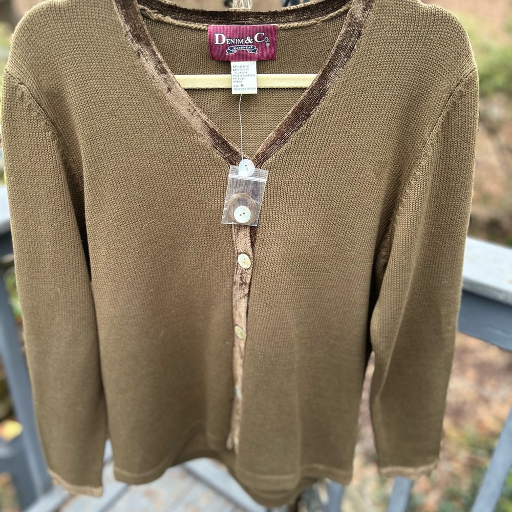 Denim&Co Women's Khaki Cardigan